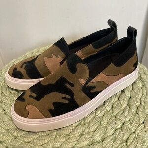 NWOB Sanctuary Dashing Suede Camo Patchwork Slip On Sneakers
